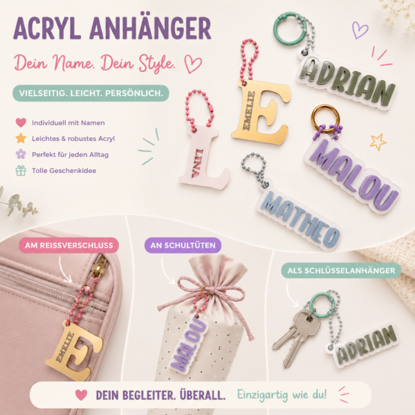 Personalisierter Acryl Anhänger mit Name