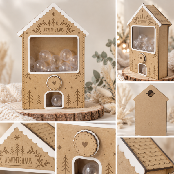 Alternative view of Adventshaus Kapselautomat – Adventskalender für 24 Kapseln | Wiederverwendbarer Adventskalender aus Holz